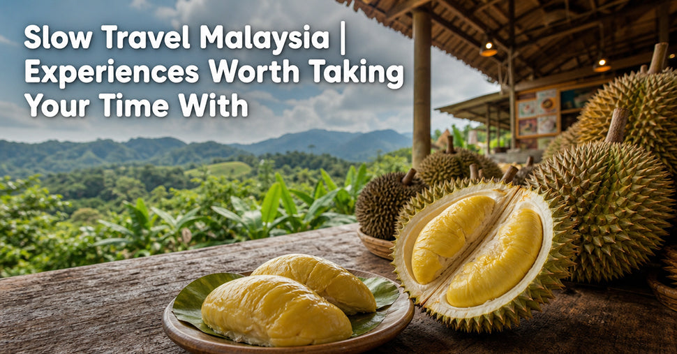 A plate of opened durian and few durians 