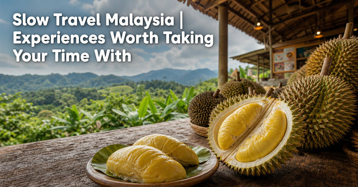 A plate of opened durian and few durians 
